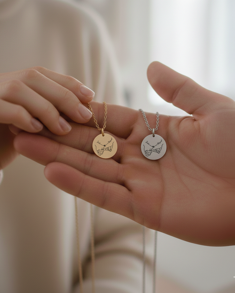 Colar Pinky Promise c/ Nomes Personalizado