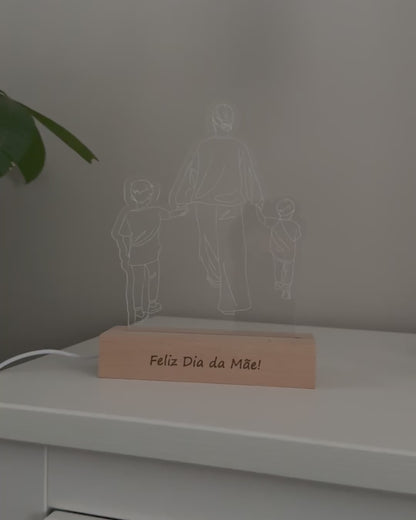 Custom Line Art Portrait Plaque