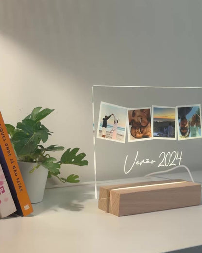 Lámpara c/ 4 Fotografías y Frase Especial