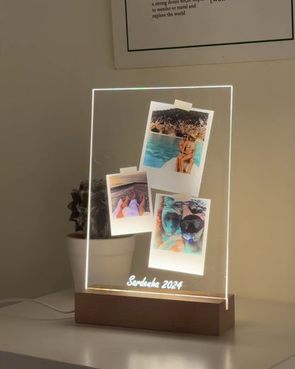 Lámpara c/ 3 Fotografías Memorias Polaroids