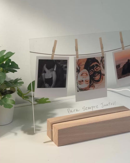 Lámpara c/ 3 Memorias Polaroid y Dedicatoria