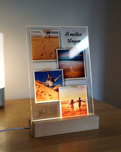 Lámpara 4x Polaroids Personalizable