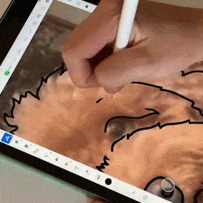 Custom Line Art Portrait Lamp w/ Halo (1 Pet)